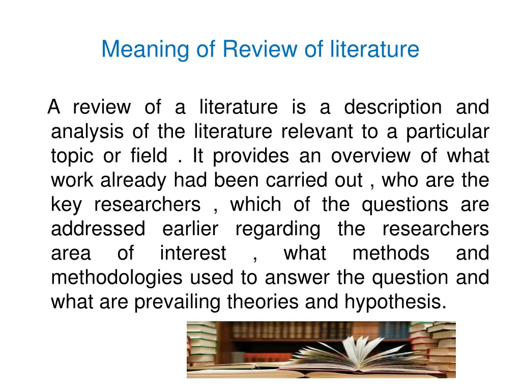 meaning of review of literature