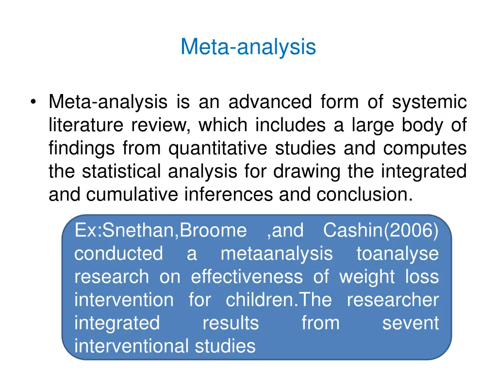 meta analysis