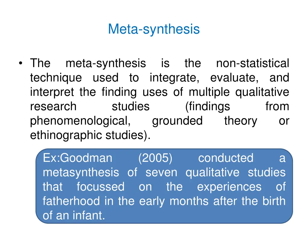 meta synthesis