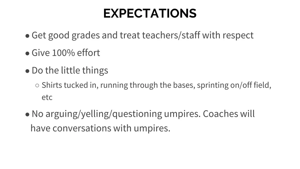 expectations