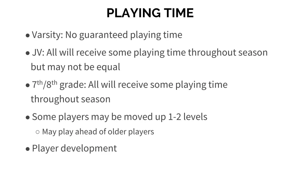 playing time