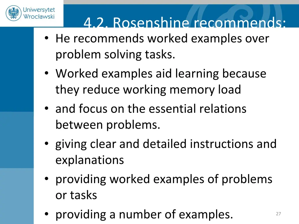 4 2 rosenshine recommends he recommends worked