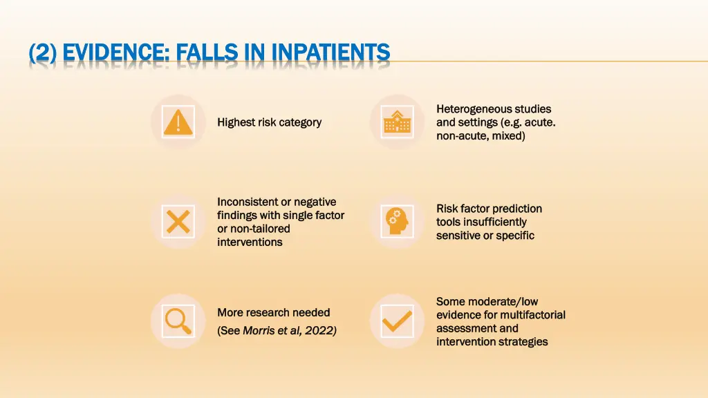 2 evidence falls in inpatients 2 evidence falls