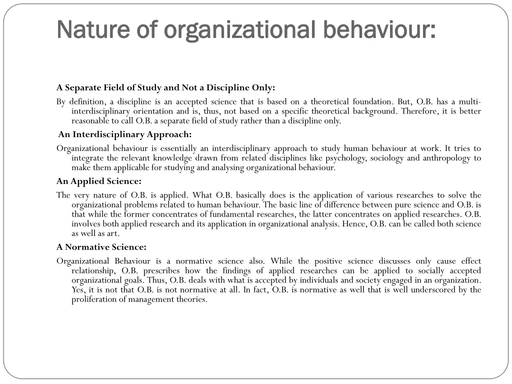 nature of organizational nature of organizational