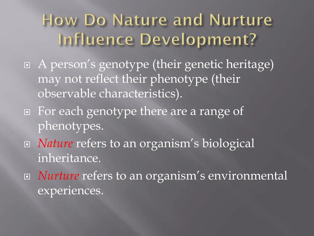 a person s genotype their genetic heritage