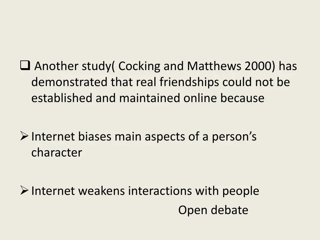 another study cocking and matthews 2000