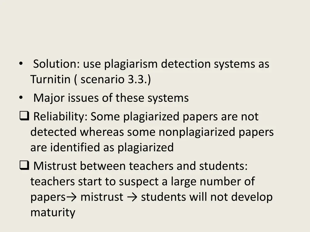 solution use plagiarism detection systems