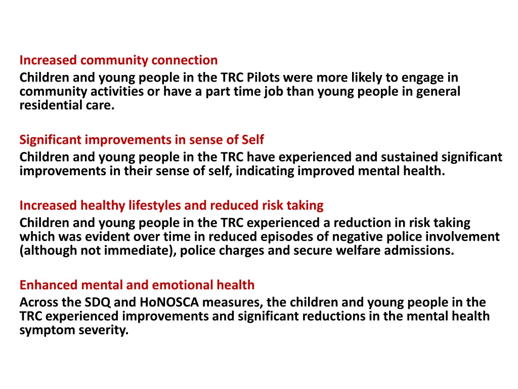 increased community connection children and young