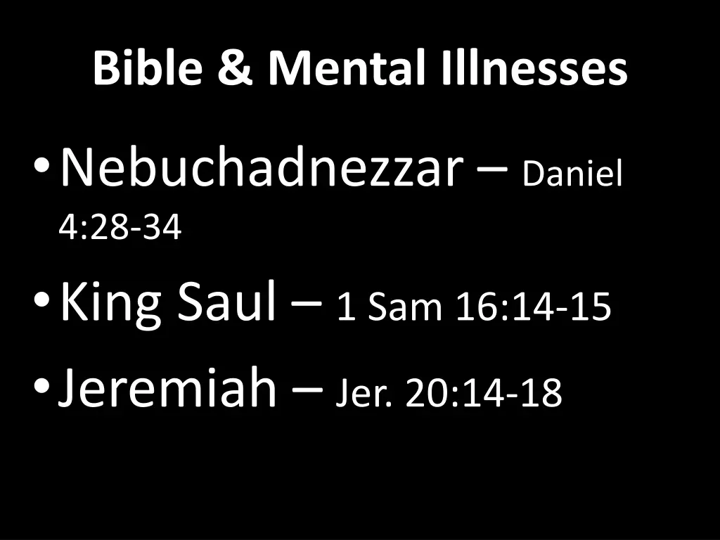 bible mental illnesses