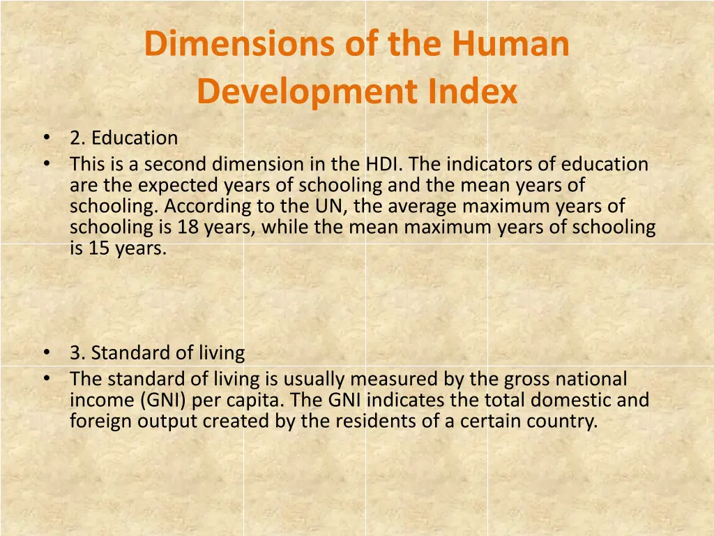 dimensions of the human development index 1