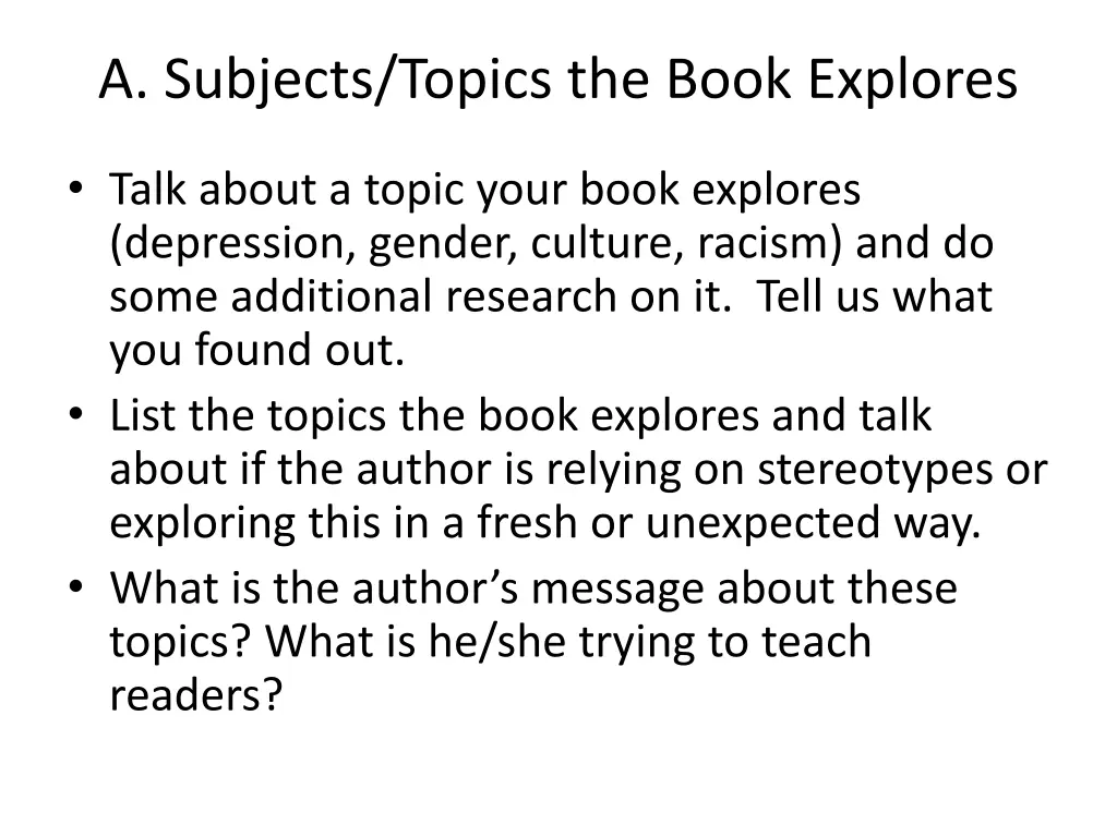 a subjects topics the book explores