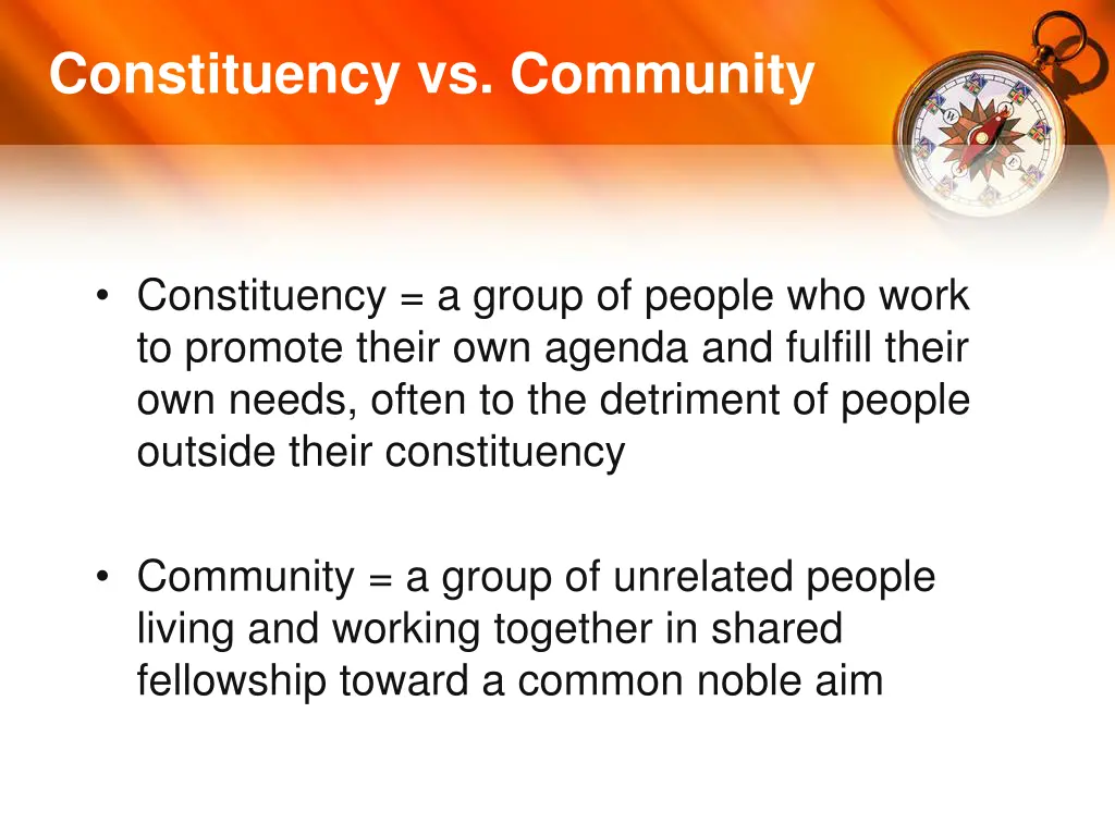 constituency vs community