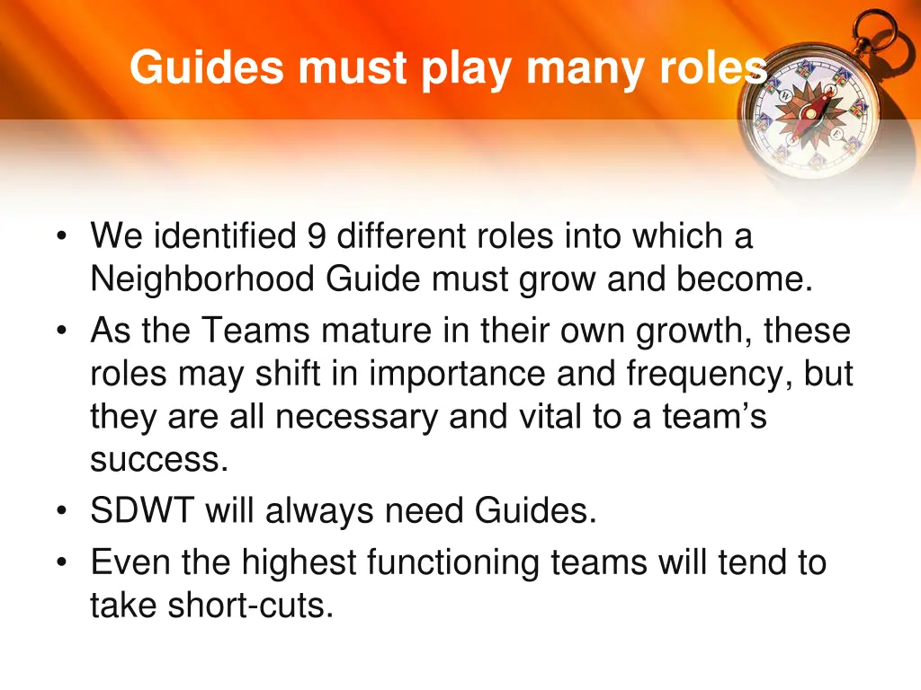 guides must play many roles