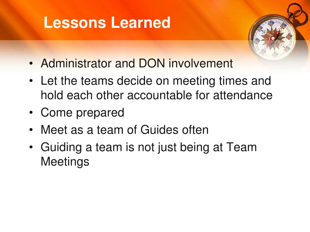 lessons learned 1