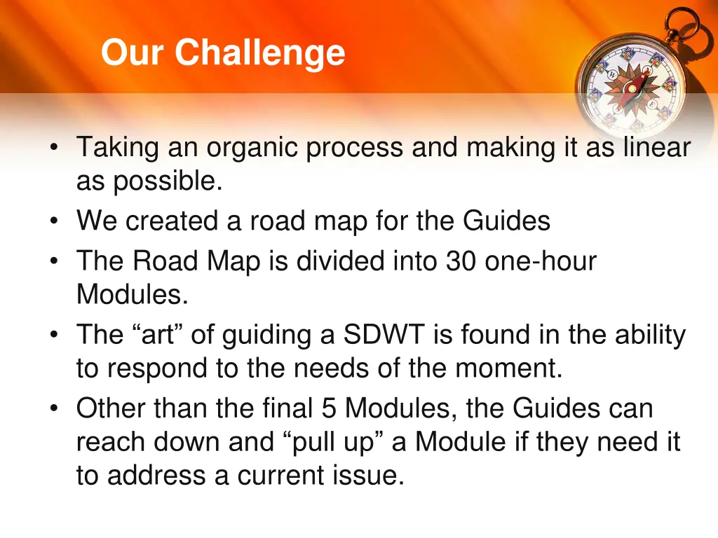 our challenge