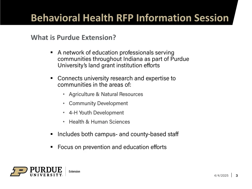 behavioral health rfp information session 1