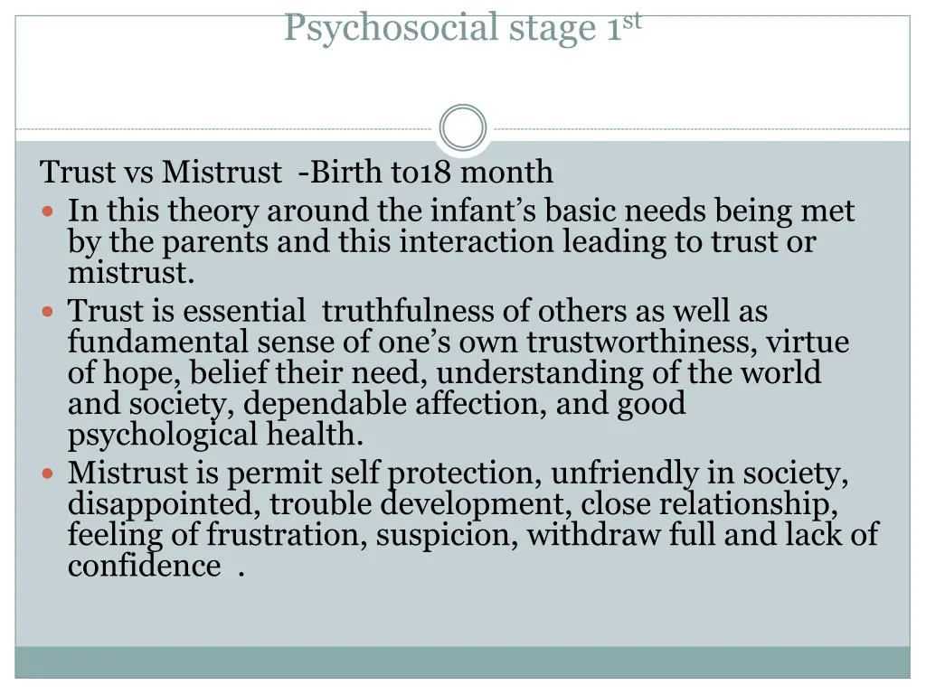psychosocial stage 1 st