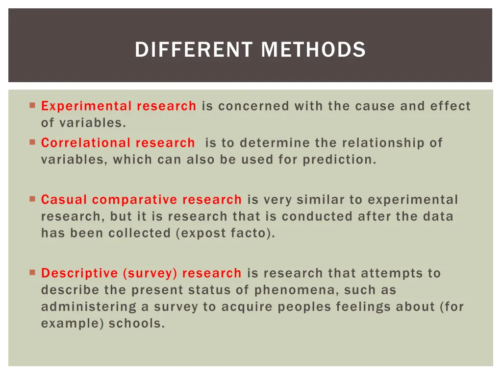 different methods
