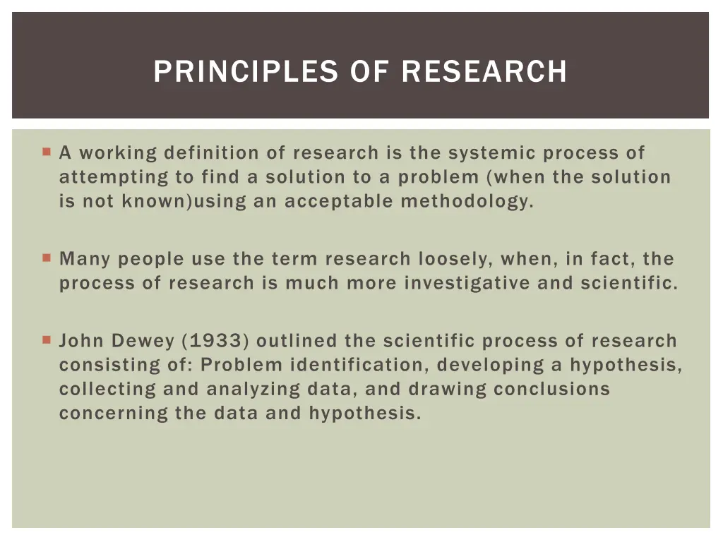principles of research