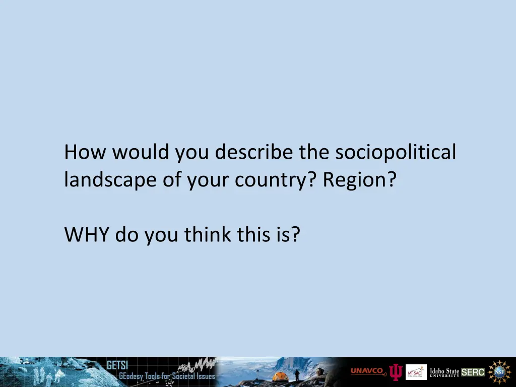how would you describe the sociopolitical