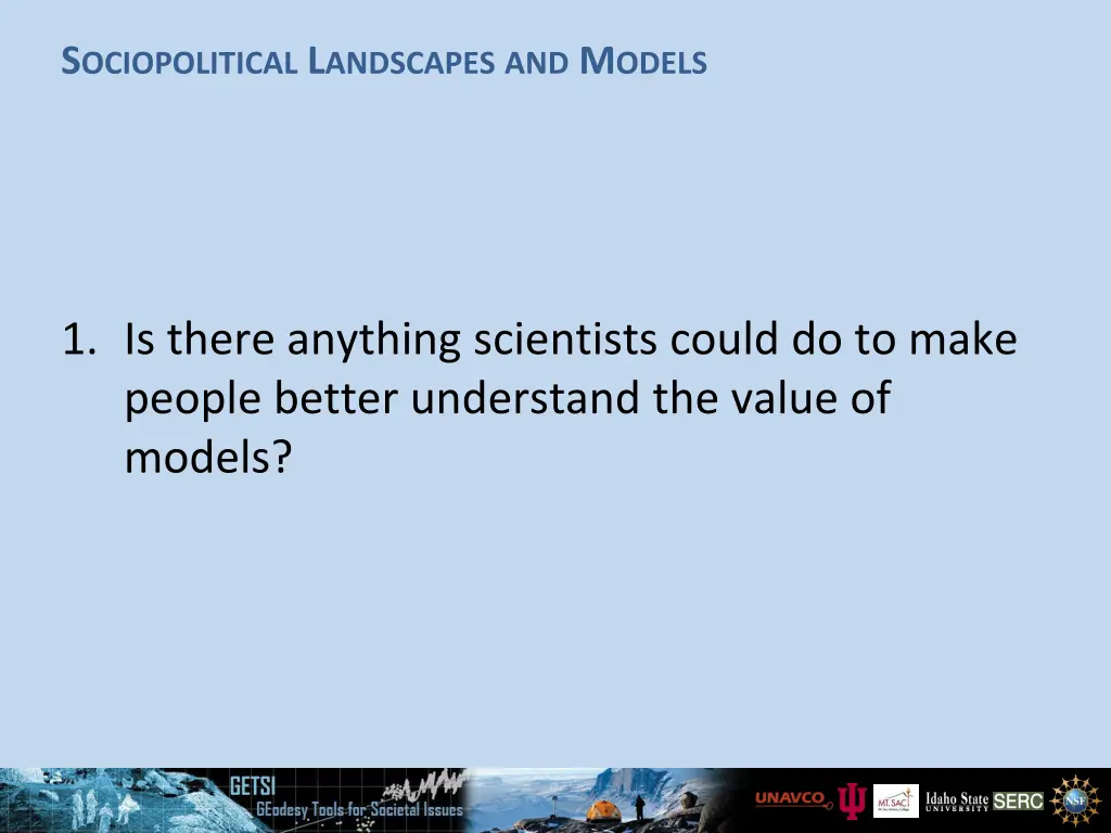 s ociopolitical l andscapes and m odels 2