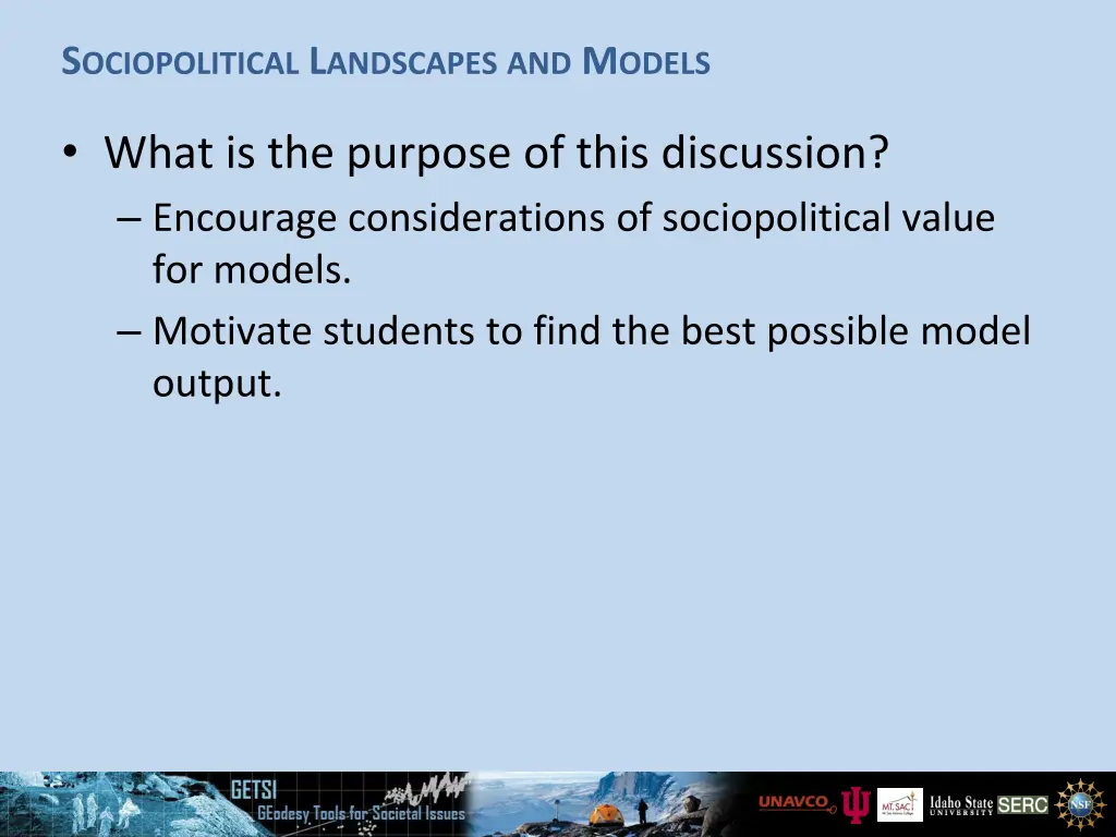s ociopolitical l andscapes and m odels 3