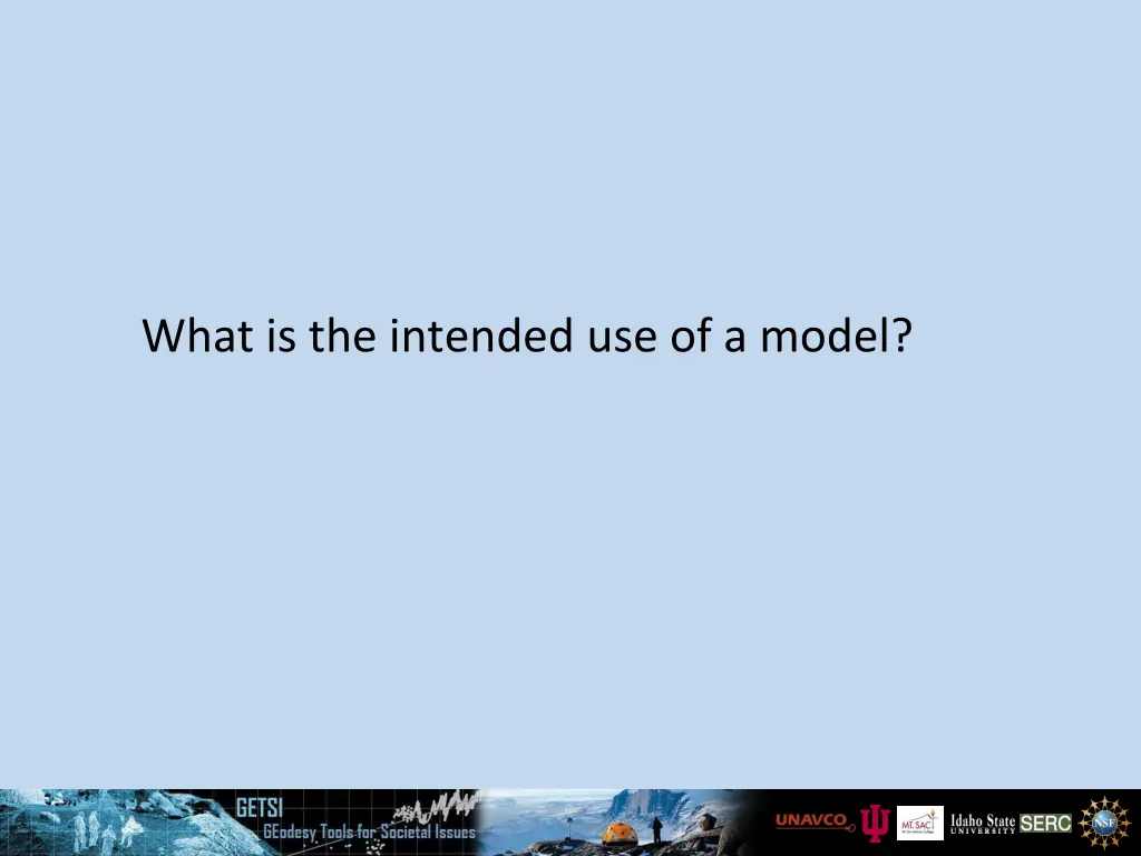 what is the intended use of a model