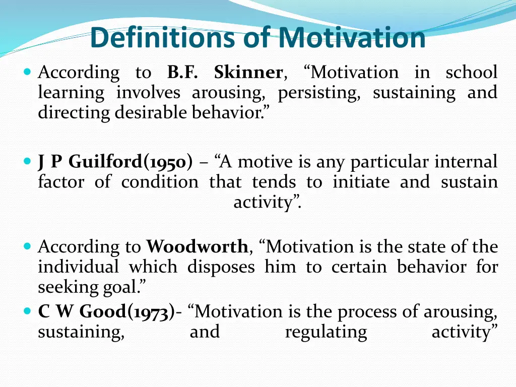 definitions of motivation according