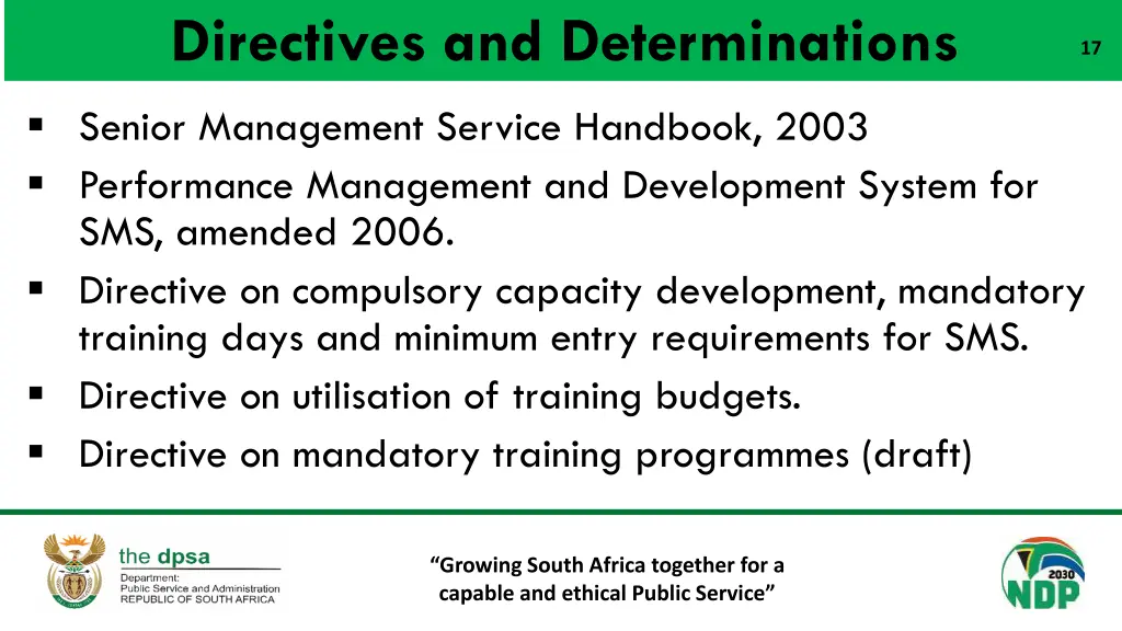 directives and determinations