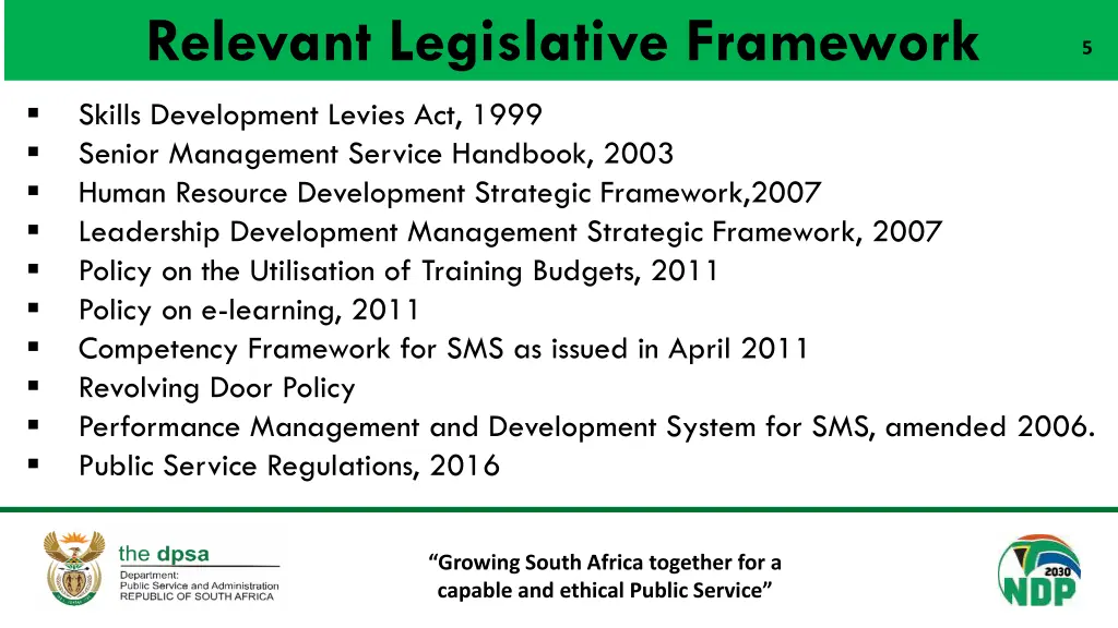 relevant legislative framework 1