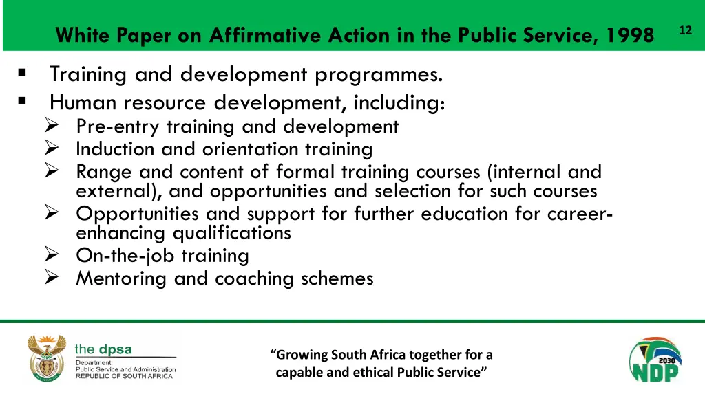 white paper on affirmative action in the public
