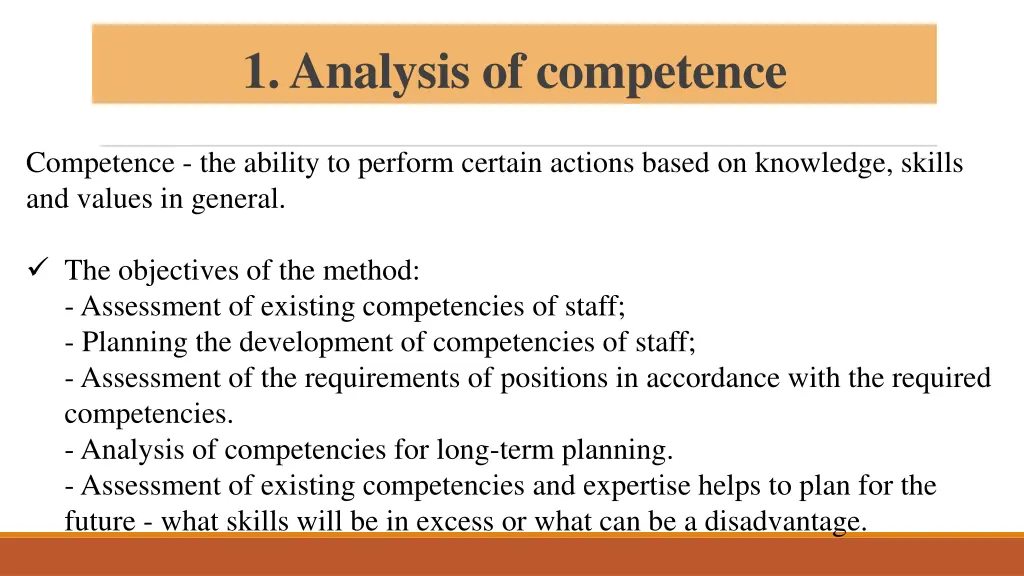 1 analysis of competence