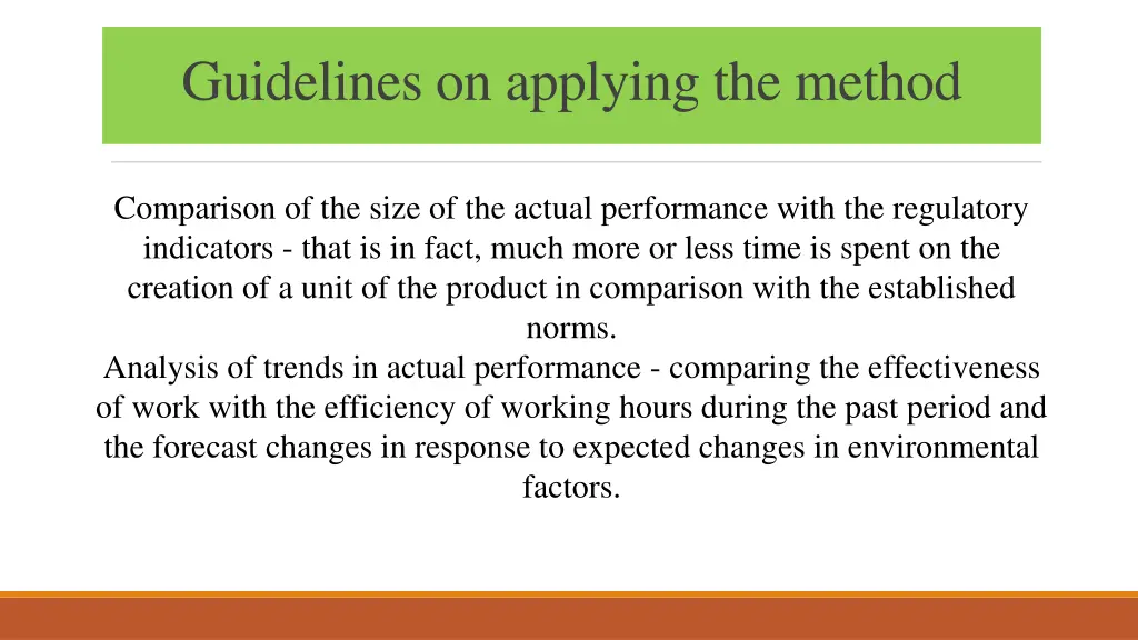 guidelines on applying the method 2