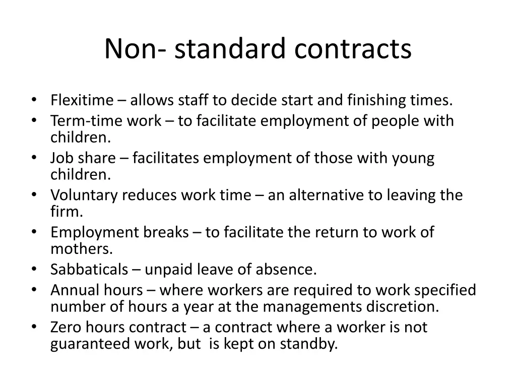 non standard contracts