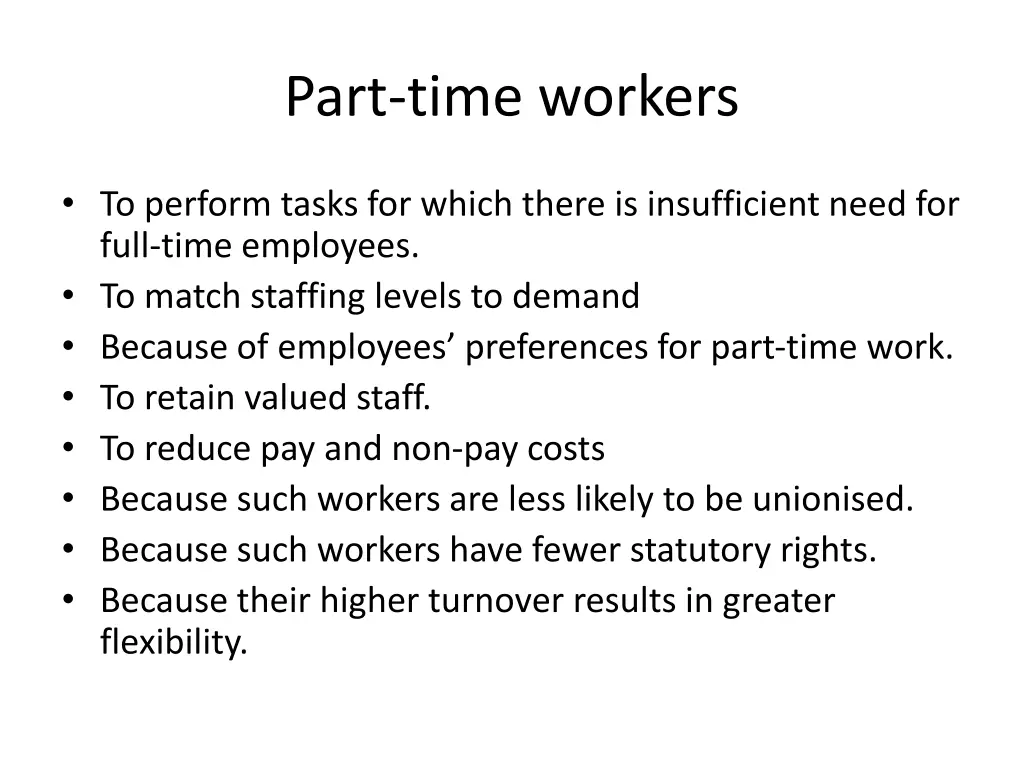 part time workers