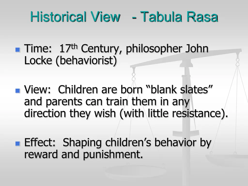 historical view tabula rasa