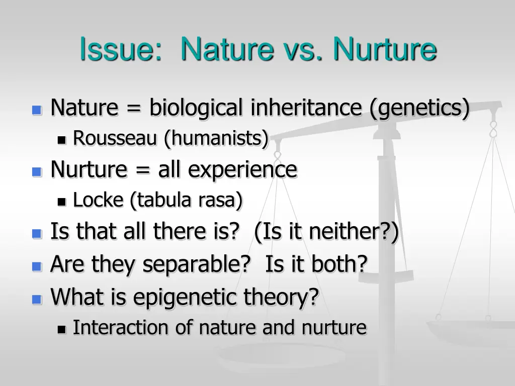 issue nature vs nurture