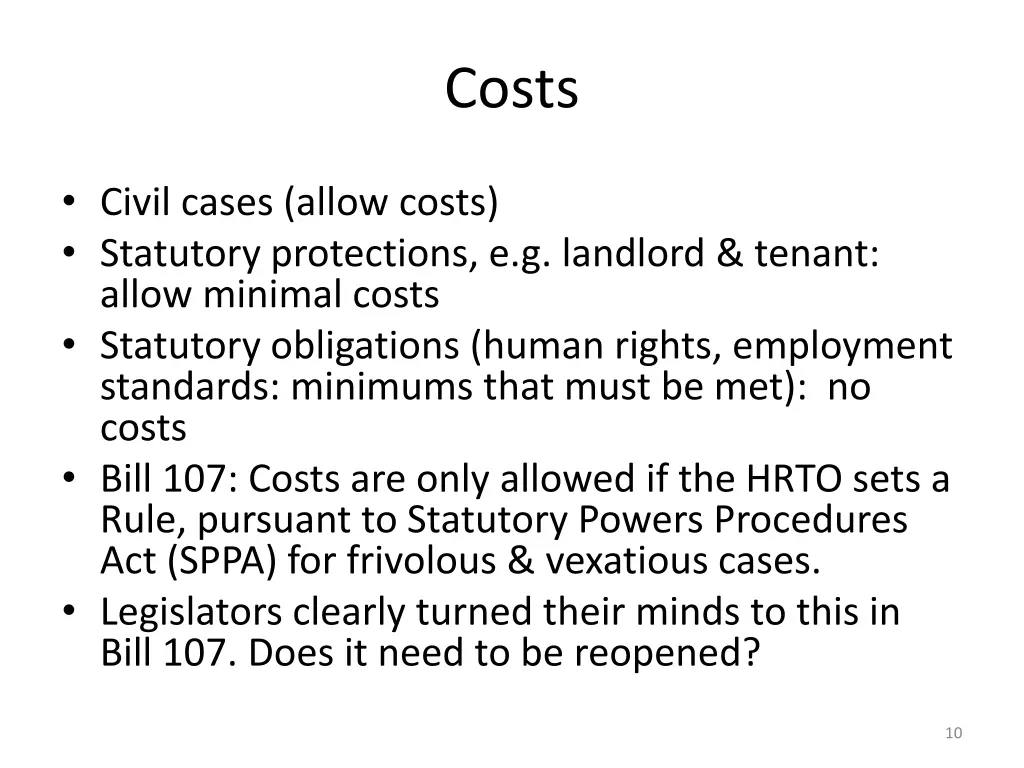 costs