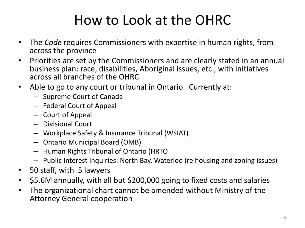 how to look at the ohrc