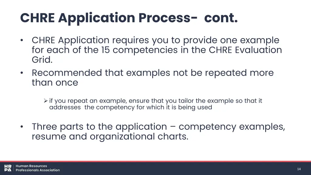 chre application process cont