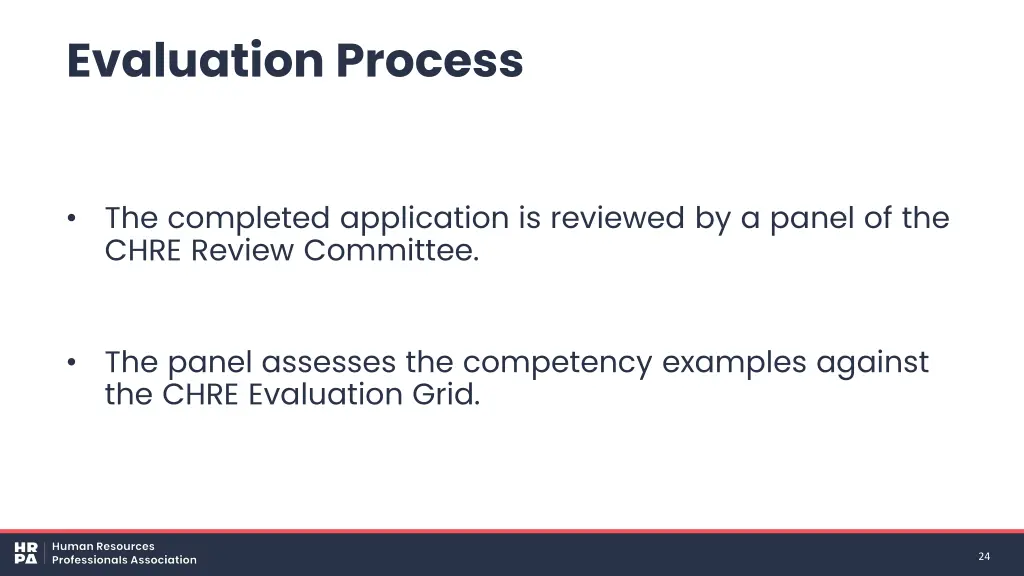 evaluation process