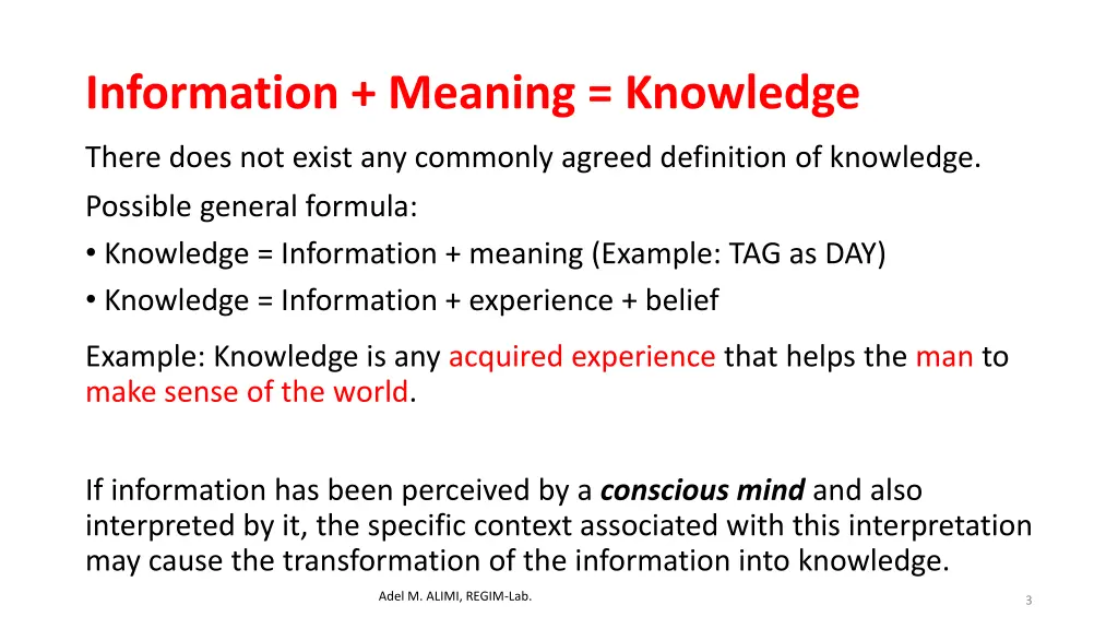 information meaning knowledge