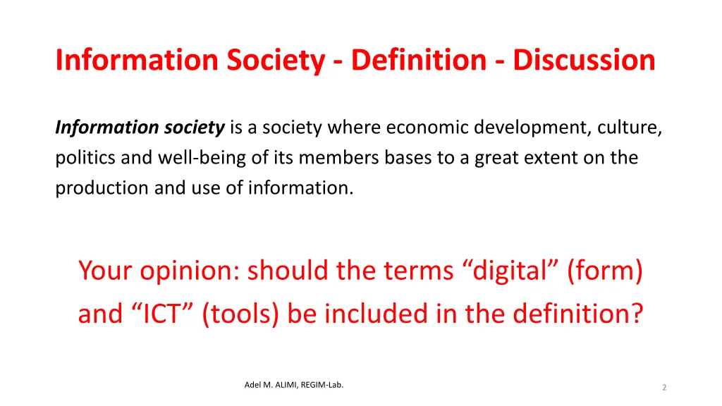 information society definition discussion