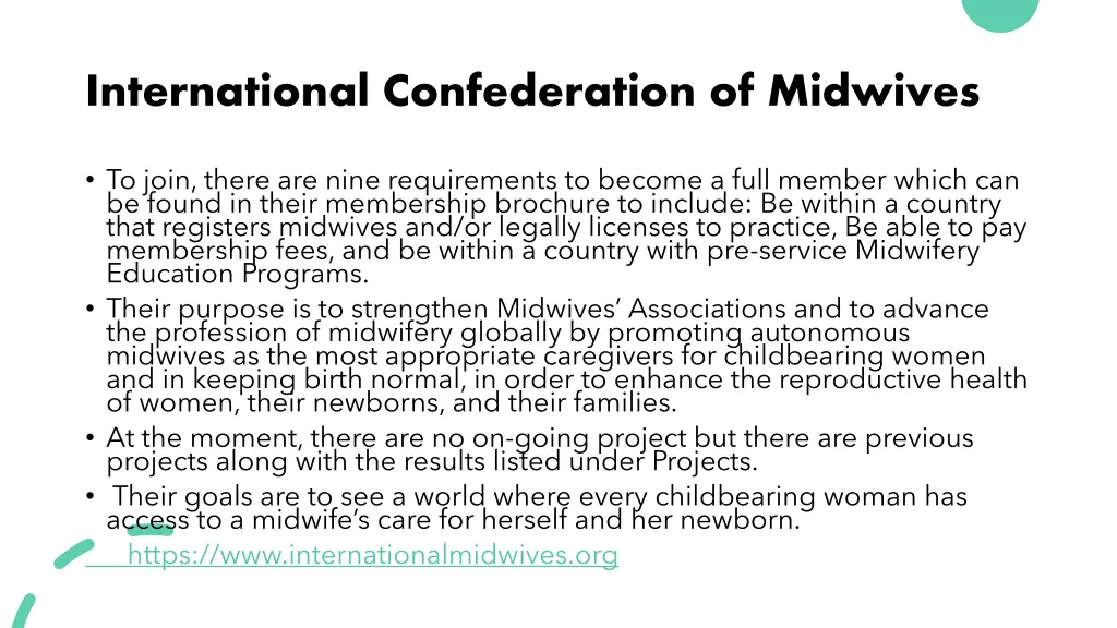 international confederation of midwives