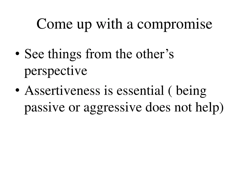 come up with a compromise