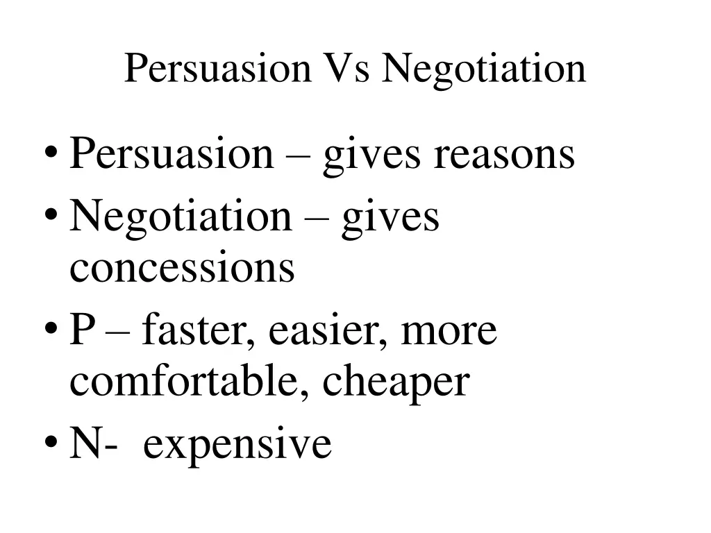 persuasion vs negotiation