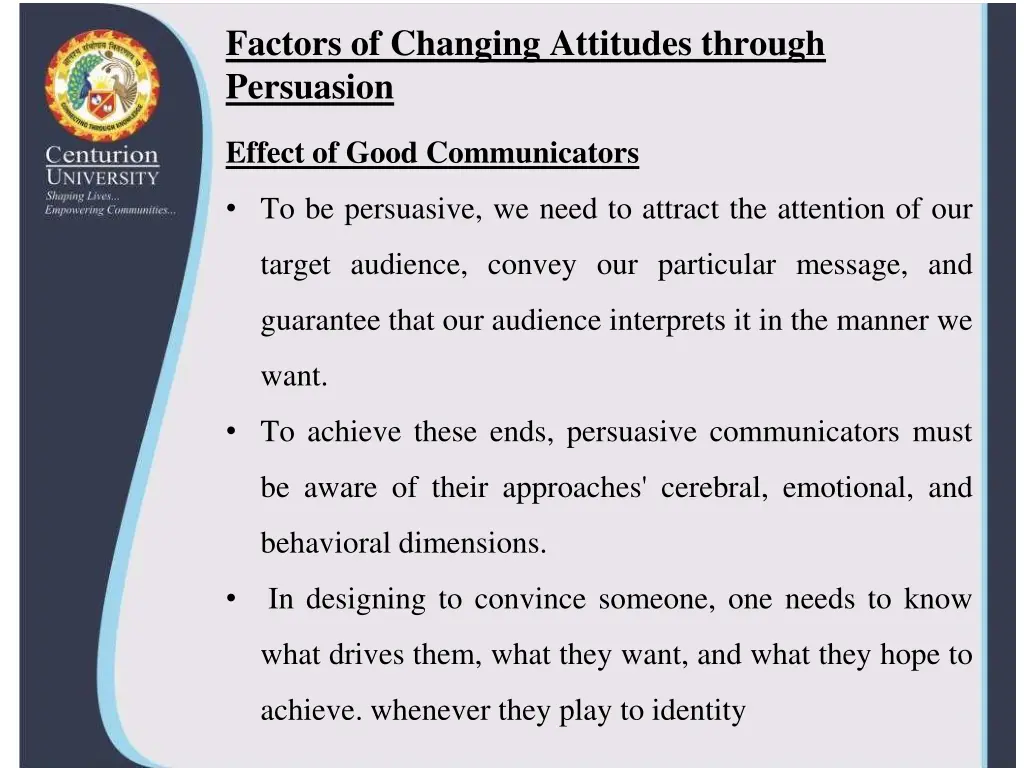 factors of changing attitudes through persuasion