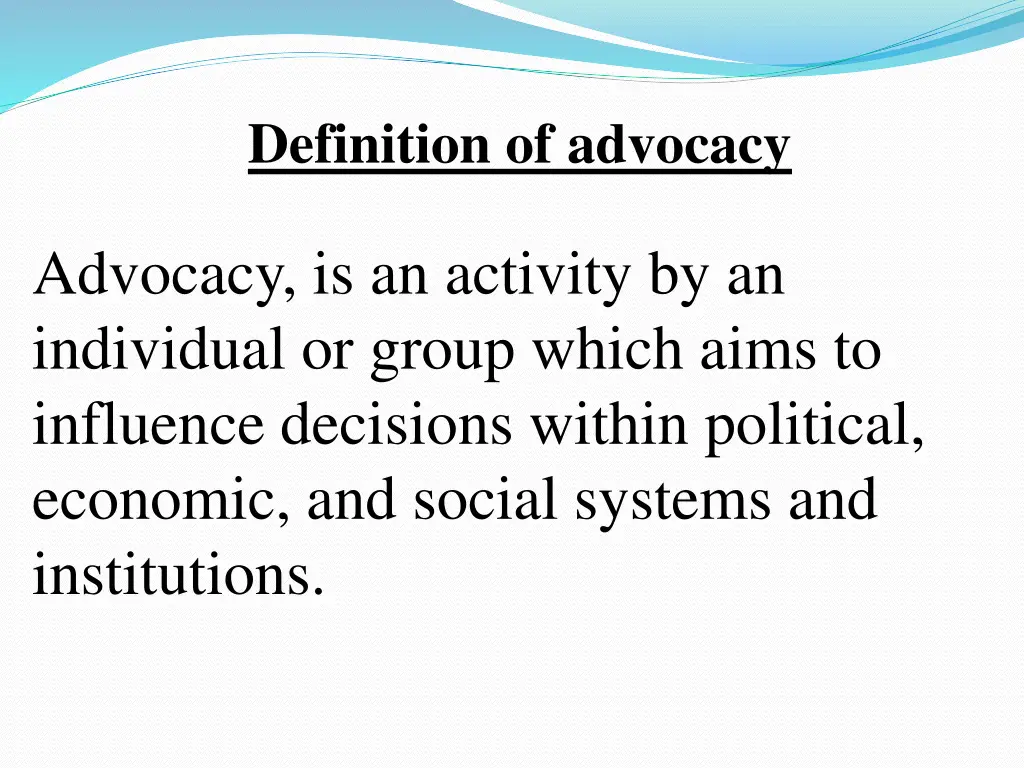 definition of advocacy