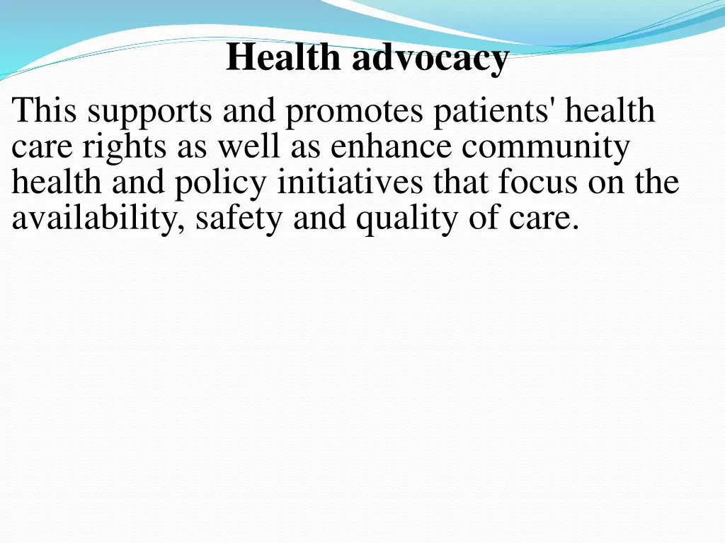 health advocacy