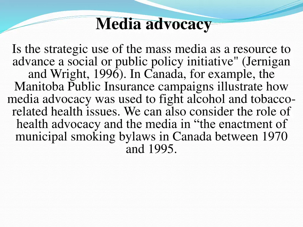 media advocacy